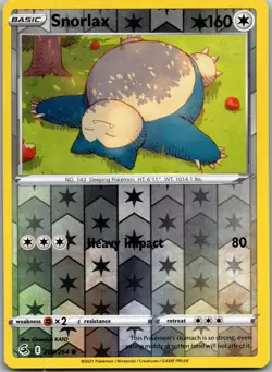 Snorlax 206/264 Common Fusion Strike Pokemon Reverse Holo Near Mint - Image 1