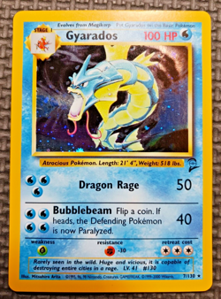 2000 Pokemon Base Set 2 #7 Gyarados Holo LP+/NM - Image 1