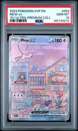 2023 POKEMON SVP EN-SV BLACK STAR PROMO 151 ULTRA-PREM COLL #053 MEW EX PSA 10 - Image 1
