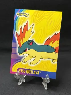 Quilava #156 Blue Logo Non-Holo Johto Topps Pokemon Card Nintendo 2000 LP - Image 1