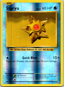 Staryu 30/108 2016 Evolutions Pokemon Card Reverse Holo Common - Image 1