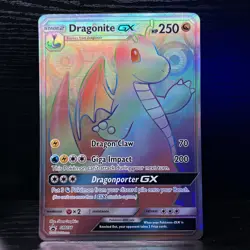Dragonite GX JUMBO SM156 PROMO Rainbow Oversized Pokemon Card HOLO - Image 1