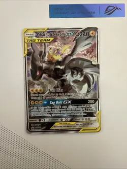 Pokemon TCG Pikachu & Zekrom GX Black Star Promo Card SM168 LP/MP - Image 1