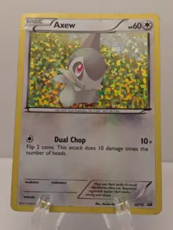 Axew 12/12 McDonald's Promo 2012 Pokemon TCG CONFETTI HOLO - MP - Image 1