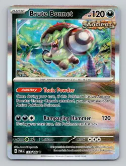 Holo Brute Bonnet 123/182 Rare Paradox Rift Pokemon - Image 1