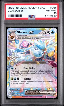 Glaceon EX 026 Holiday Calendar Pokemon PSA 10 - Image 1