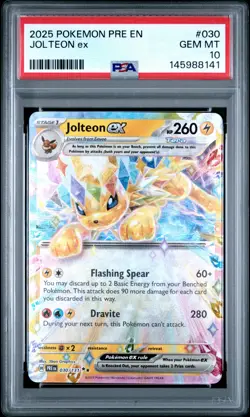 PSA GEM MT 10 - 2025 POKEMON PRE EN-PRISMATIC EVOLUTIONS 030 JOLTEON ex - Image 1