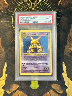Pokemon Alakazam 1/102 Base Set Shadowless Holo Vintage PSA 2 - Image 1