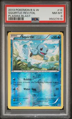 Squirtle 2013 Plasma Blast #14/101 Pokemon Reverse Holo PSA 8 - Image 1