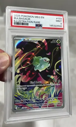 2025 Pokemon Mega Evolution Bulbasaur 133/132 PSA 9 MINT - Image 4