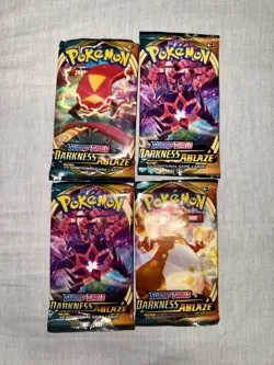 🔥 Pokemon TCG Darkness Ablaze Sleeved Booster Packs - Lot of 4 🔥 820650807138 - Image 1
