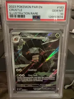 2023 POKEMON PAR EN-PARADOX RIFT ILLUSTRATION RARE #183 CRUSTLE PSA 10 - Image 1