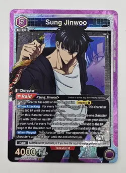 Bandai Union Arena Solo Leveling Sung Jinwoo Action SR Holo 021 4000+ BP 5 Cost - Image 1