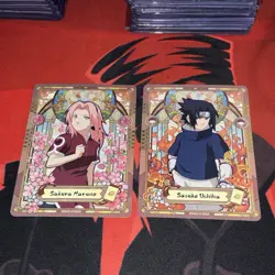 Sasuke Uchiha NRSA01-SP-002L5 Sakura Haruno NRSA01-003L5 Naruto TCG Special Rare - Image 1
