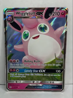 Wigglytuff GX 42/68 - Hidden Fates NM Ultra Rare Full Art Pokemon Card - Image 1