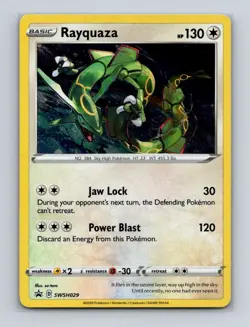Rayquaza SWSH029 Pokemon Black Star Promo Cosmos SWIRL Holo Card NM+ 🌀 - Image 1