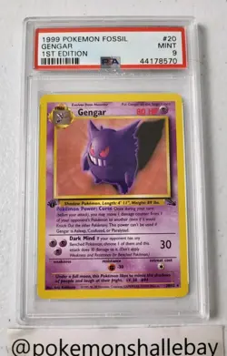 Gengar 1st edition 20/62 - Fossil Set *PSA 9 - MINT* Non Holo Pokemon Card - Image 3