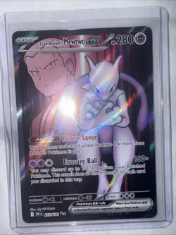 Pokemon TCG Destined Rivals Team Rocket's Mewtwo EX 213/182 Ultra Rare Card - Image 1