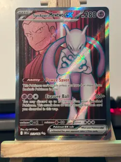 Team Rocket's Mewtwo ex Ultra Rare 213/182 SV11 Pokemon TCG Destined Rivals NM - Image 1