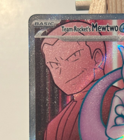 Team Rocket's Mewtwo ex Ultra Rare 213/182 SV11 Pokemon TCG Destined Rivals NM - Image 2