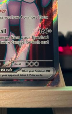 Team Rocket's Mewtwo ex Ultra Rare 213/182 SV11 Pokemon TCG Destined Rivals NM - Image 4