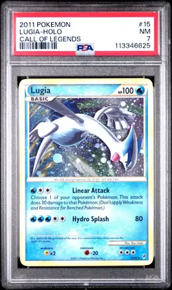 2011 POKEMON CALL OF LEGENDS LUGIA #15 HOLO PSA 7 NM #113346625 - Image 1