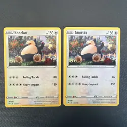 2020 Pokemon TCG Snorlax Sword & Shield 140/202 Regular Rare Near Mint Lot Of 2 - Image 1