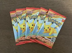 2025 McDonald’s Japanese Pokemon Promo Pack Pikachu 020/M-P Sealed x5 Lot - Image 1
