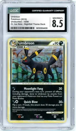 Pokemon Umbreon #10 Undaunted Cracked Ice Holo CGC 8.5 NM/Mint+ - Image 1