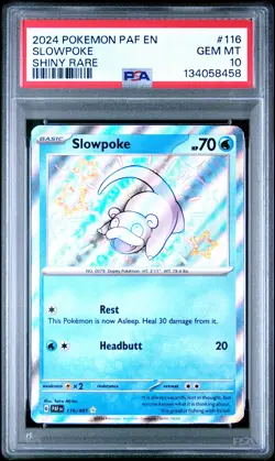 2024 POKEMON PAF EN-PALDEAN FATES SHINY RARE #116 SLOWPOKE PSA 10 - Image 1
