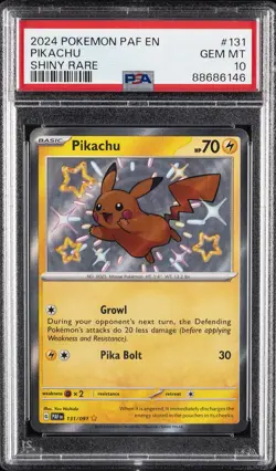 2024 POKEMON PAF EN-PALDEAN FATES SHINY RARE #131 PIKACHU PSA 10 - Image 1
