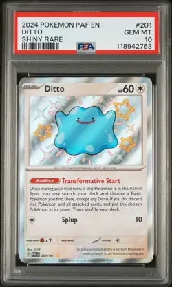 2024 POKEMON PAF EN-PALDEAN FATES SHINY RARE #201 DITTO PSA 10 - Image 1