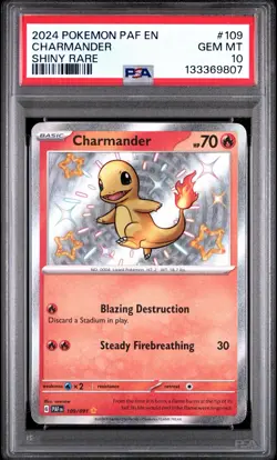 Pokemon Paldean Fates Charmander 109/91 Rare Holo Foil Baby Shiny Rare - Image 1