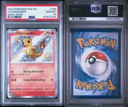 Pokemon Charmander 109/091 SV: Paldean Fates Shiny Rare Holo PSA 10 2024 English - Image 1