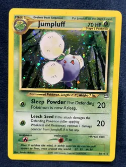 Jumpluff 7/111 Neo Genesis Holo Pokemon TCG SET BREAK Printer Hickey Error - Image 1