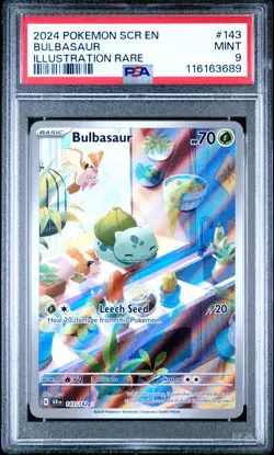 Bulbasaur IR 143/142 - Illustration Rare - Stellar Crown - Pokemon TCG - PSA 9 - Image 1