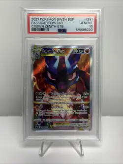 Pokemon TCG Lucario VSTAR 291 Black Star Promo Crown Zenith ETB PSA 10 GEM MT - Image 1