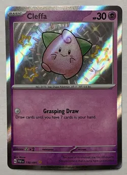 Pokemon Scarlet & Violet Paldean Fates Cleffa 150/091 Shiny Holo Rare NM - Image 1