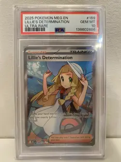 Pokemon Lillie's Determination 169/132 Mega Evolution Ultra Rare PSA 10 - Image 1