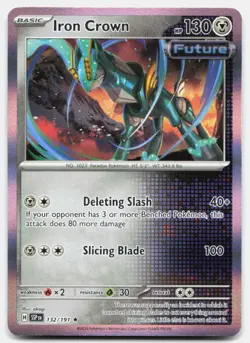 Iron Crown 132 Holo 191 Rare Surging Sparks Pokemon Near Mint - Image 1
