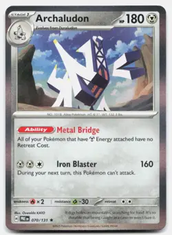 Archaludon Holo 070/131 Holo Rare SV: Prismatic Evolutions Pokemon Near Mint - Image 1