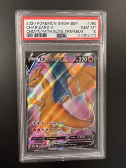 *BUNDLE* TWO Pokemon SWSH Charizard V #50 Champions Path ETB Promos Both PSA 10 - Image 3