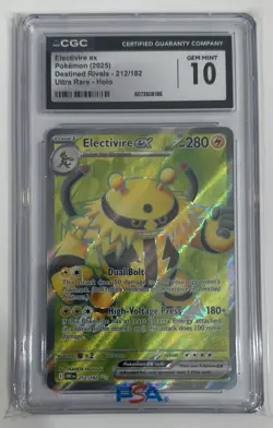 Pokemon Electivire ex Sv10 Destined Rivals Ultra Rare Holo 212/182 CGC 10 2025 - Image 1