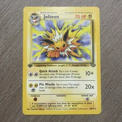 Pokemon: Jolteon 1st Edition #20/64 Jungle Rare Non-holo 1999 WOTC - LP - - Image 1