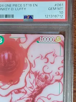 2024 One Piece P-061 Monkey D Luffy ST16 Green Uta Promo PSA 10 GEM MINT Rare - Image 4
