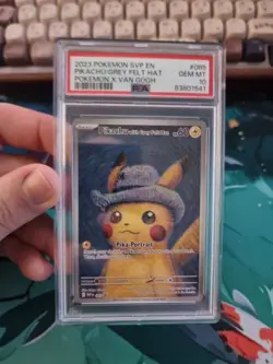 Pokemon Pikachu With Grey Felt Hat SVP 085 Van Gogh Promo Card - PSA 10 - Image 1