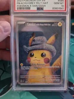 Pokemon Pikachu With Grey Felt Hat SVP 085 Van Gogh Promo Card - PSA 10 - Image 3