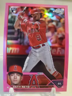 ZACH NETO 2023 Topps Chrome Update Pink Refractor Rookie Card #USC34 ANGELS RC - Image 2