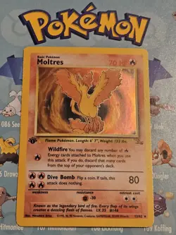 Pokemon TCG Moltres 12/62 Fossil 1st Edition Card - Image 1