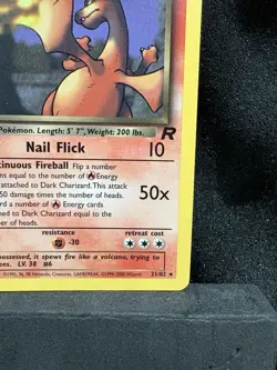 1st Edition Dark Charizard 21/82 Team Rocket Non Holo Rare Pokemon Card - Image 5